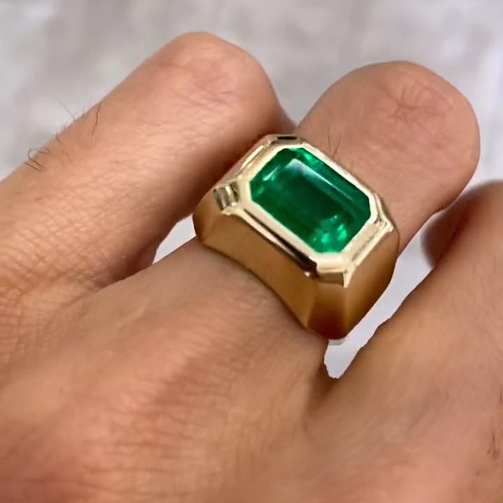 4.5ct Emerald Cut Columbia Men's Diamond Ring -joshiny