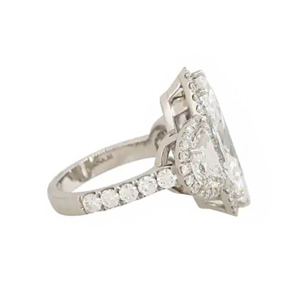 5.65 ct Marquise Cut & Half Moon Diamond Engagement Ring Platinum -JOSHINY