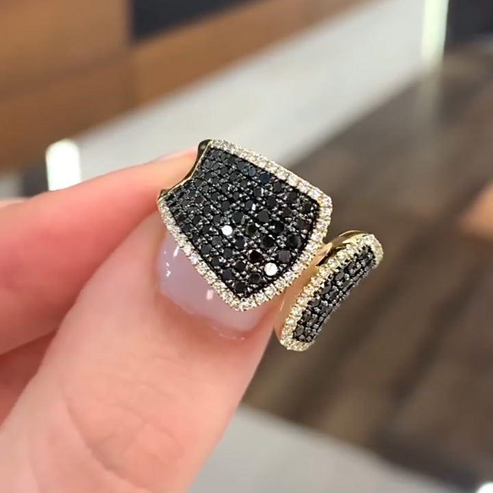 2.6ctw Black Diamond Pavé Split Ring -joshiny