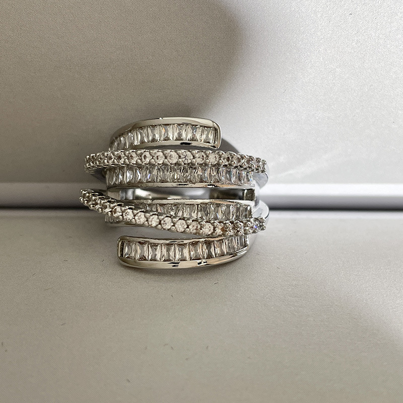 Multi-layer winding irregular diamond ring -JOSHINY