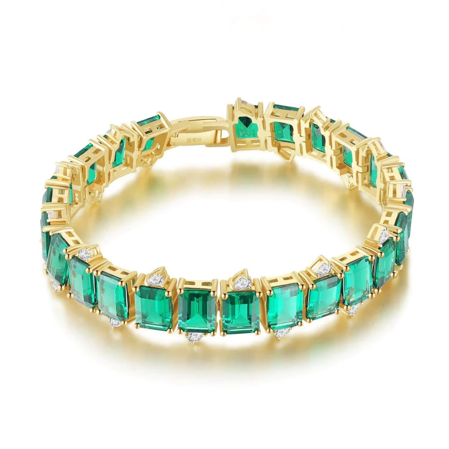 25ctw Personalized Emerald Cut Emerald Bracelet