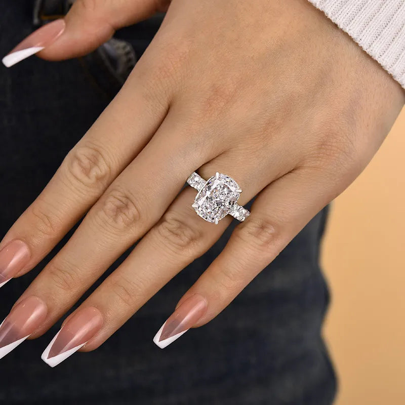 9 ctw Cushion Cut Gorgeous Fine Crushed Ice Engagement Ring