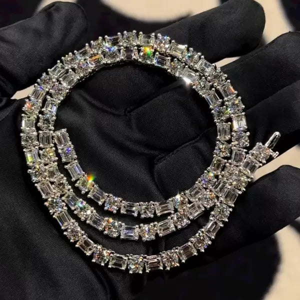 49ctw Round and Emerald Cut Necklace