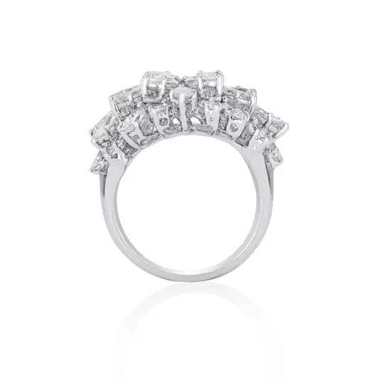 5 ctw Multi-Cut White Gemstone Cocktail Ring -JOSHINY