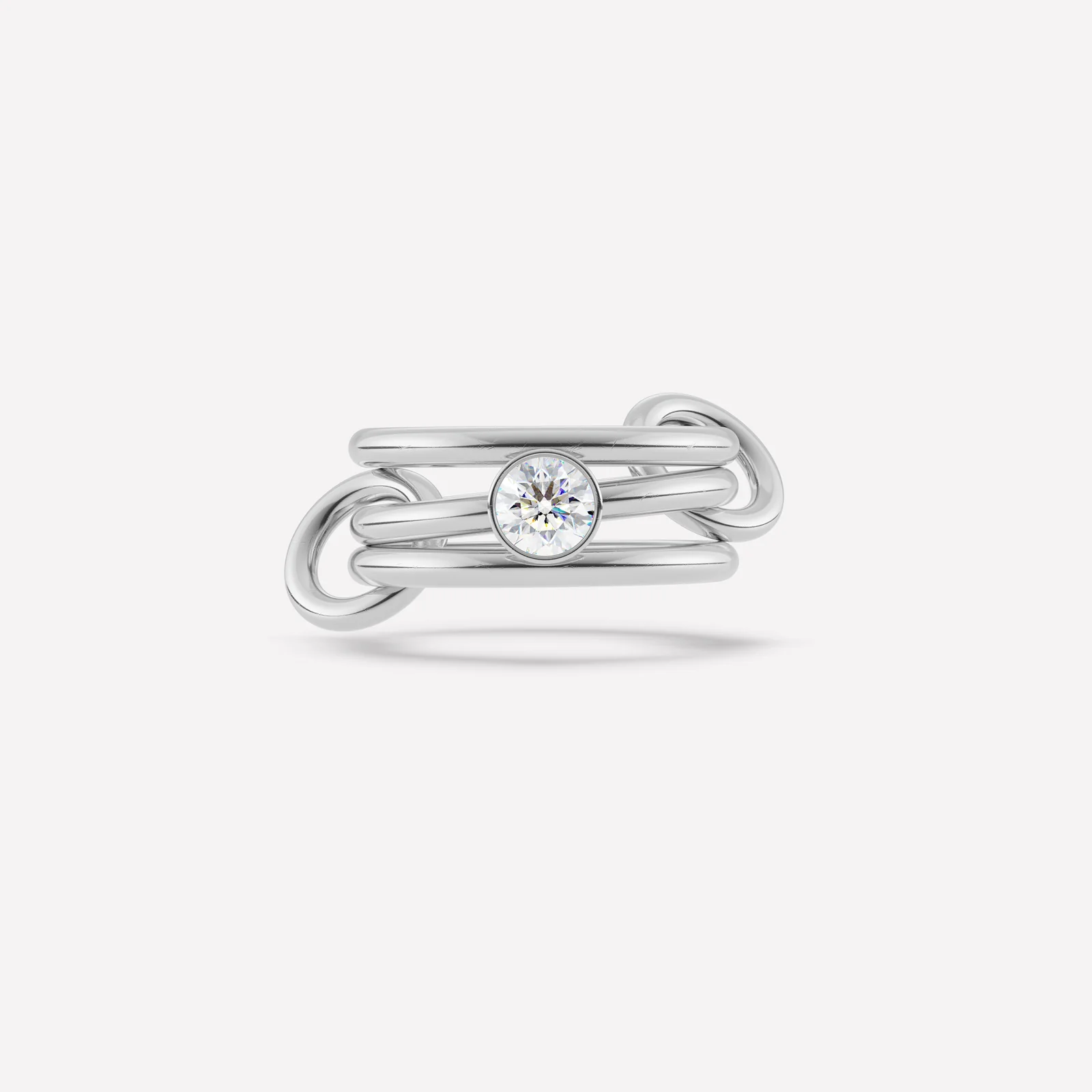 1ct Playful Spinning Circle Round Cut White Gemstone Engagement Ring