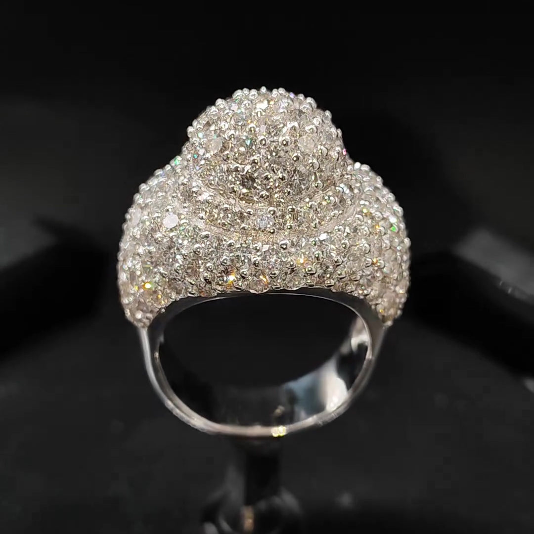 6.07ctw Pave Large Dome Diamond Ring -JOSHINY