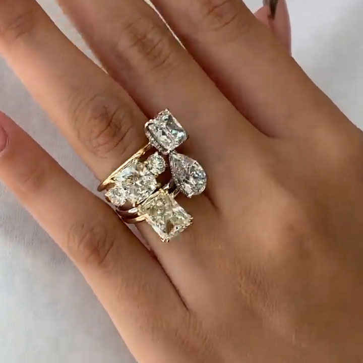 15.83ctw Multi-Cut Combination Diamond Ring -JOSHINY