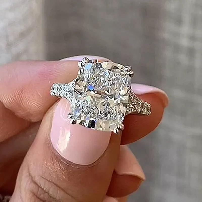 8ct Split Petal Cushion Cut Engagement Ring