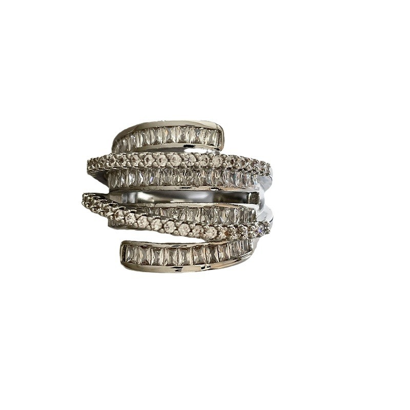 Multi-layer winding irregular diamond ring -JOSHINY