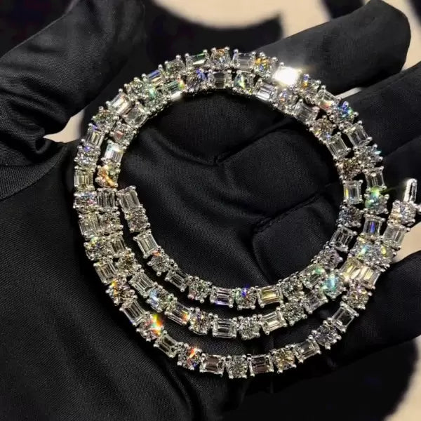 49ctw Round and Emerald Cut Necklace