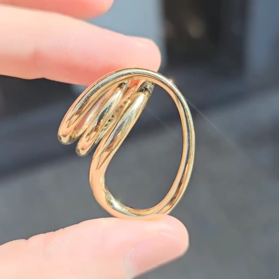 Stylish Minimalist Golden Geometric Ring -JOSHINY