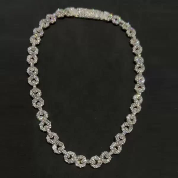 58ctw Infinity Geometric Pave Set White Gemstone Necklace-JOSHINY