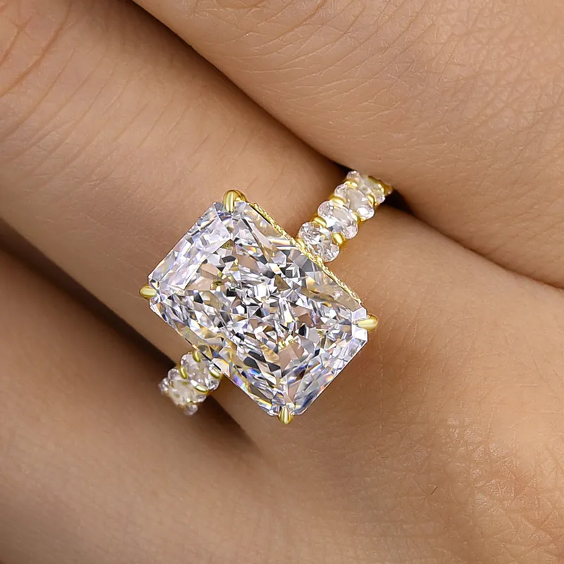 7 ctw Luxury Radiant Cut White Stone Engagement Ring