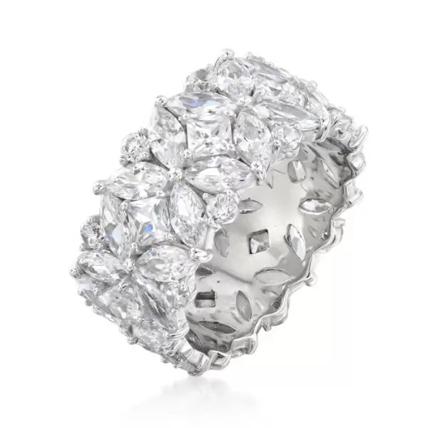 5.35ctw Marquise Cut White Gemstone Snowflake Ring