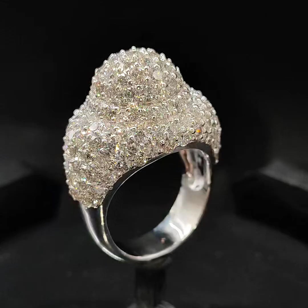 6.07ctw Pave Large Dome Diamond Ring -JOSHINY