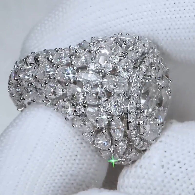 13.52ct Oval Luxury Full Diamond Ring -JOSHINY