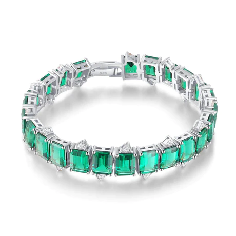 25ctw Personalized Emerald Cut Emerald Bracelet