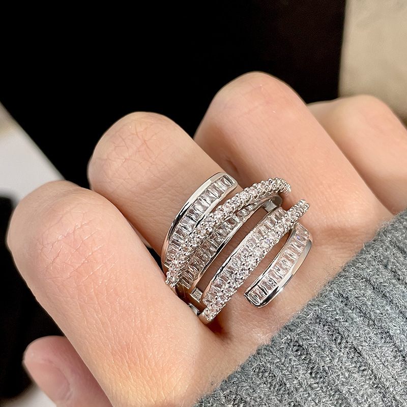 Multi-layer winding irregular diamond ring -JOSHINY
