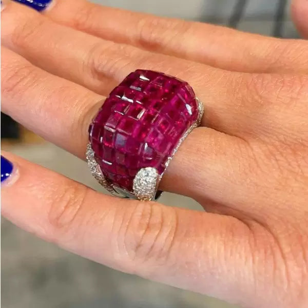 23.75ctw Vintage Hidden Set Ruby Ring