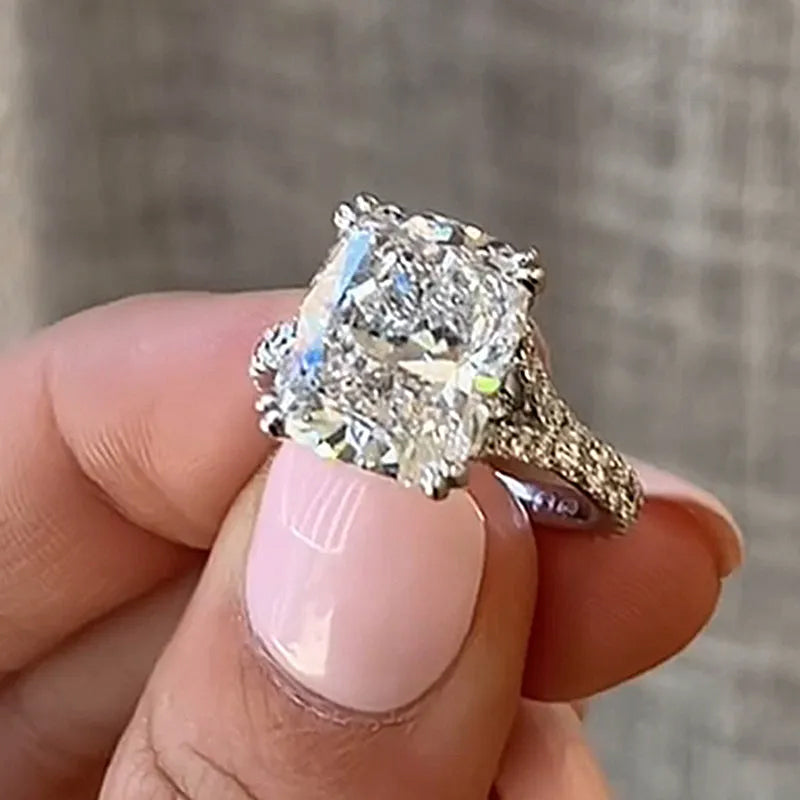 8ct Split Petal Cushion Cut Engagement Ring