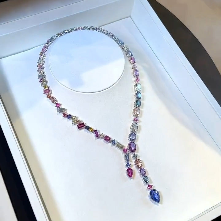 35ctw Purple Gemstone Necklace