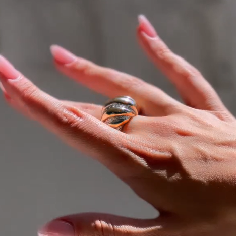 2 ctw Round Cut White Gemstone Croissant Ring -JOSHINY