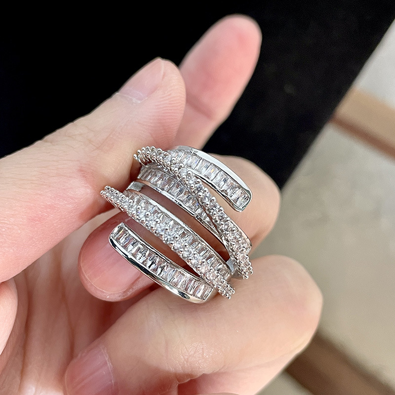 Multi-layer winding irregular diamond ring -JOSHINY