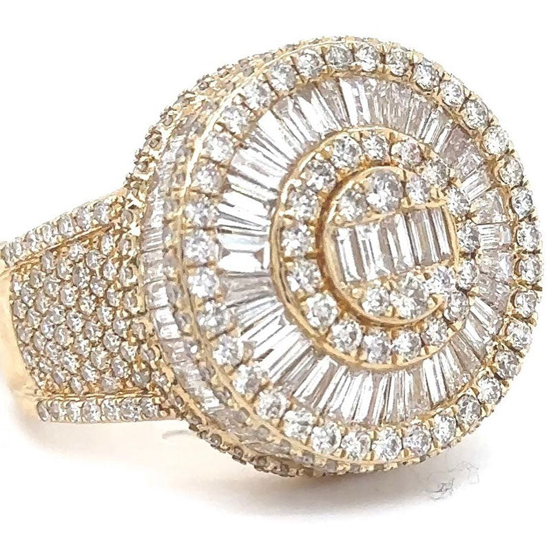 7.2ctw Baguette and Round Cut Diamond Ring -JOSHINY