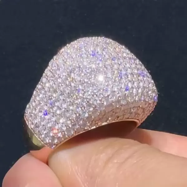 9ctw Pave White Gemstone Large Dome Diamond Ring