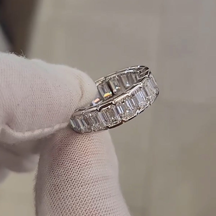 5ctw Emerald Cut Diamond Row Ring -joshiny