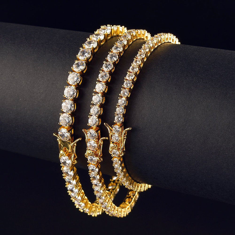 4mm Round Cut White Gemstone Tennis Bracelet-JOSHINY