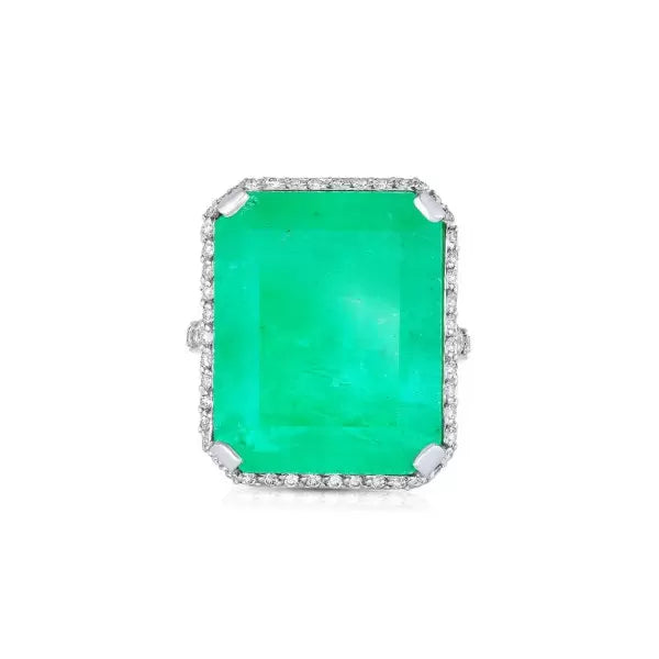 14 ctw Vintage Emerald Ring