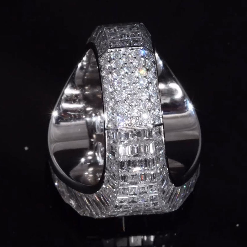 Crazy 13ct Asscher Cut Diamond Chandelier Ring -JOSHINY