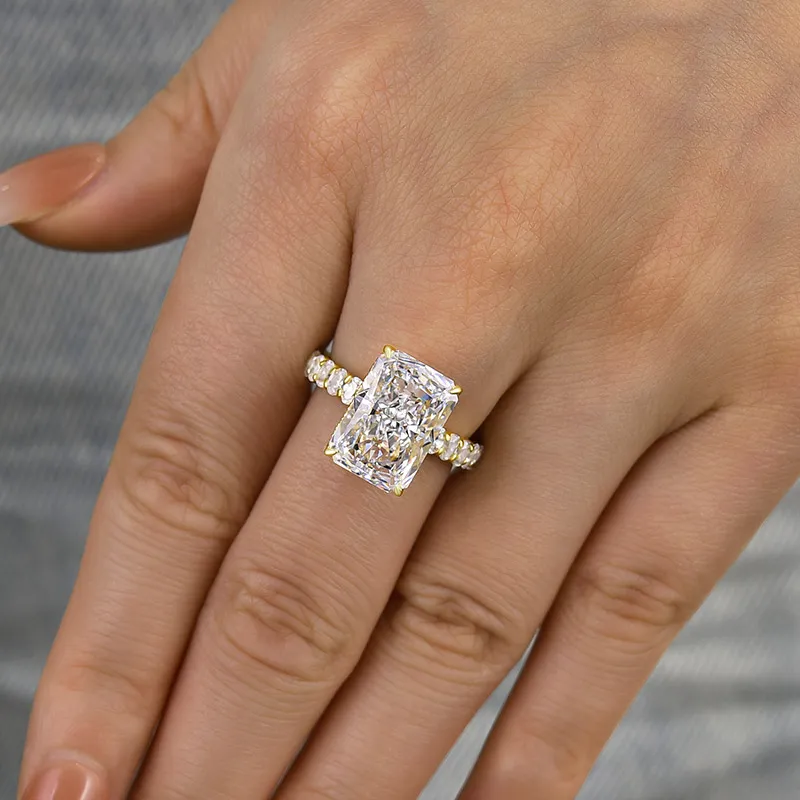 7 ctw Luxury Radiant Cut White Stone Engagement Ring